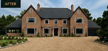 Finished five-bedroom detached home with gravel driveway
