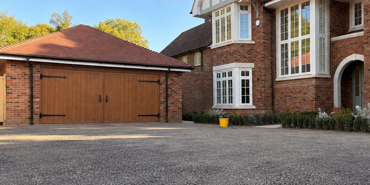 Asphalt base course laid across the driveway before surfacing