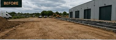 Graded sub-base before tarmac surfacing